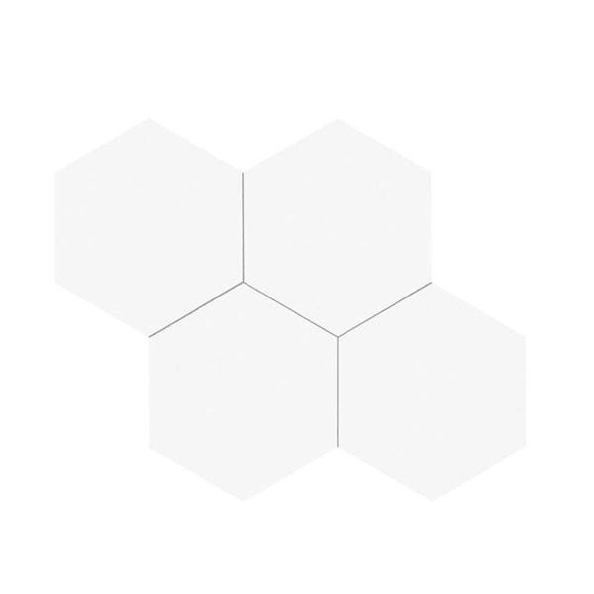 Vareprøve: Stein hexagon XL hvit selvklebende veggfliser