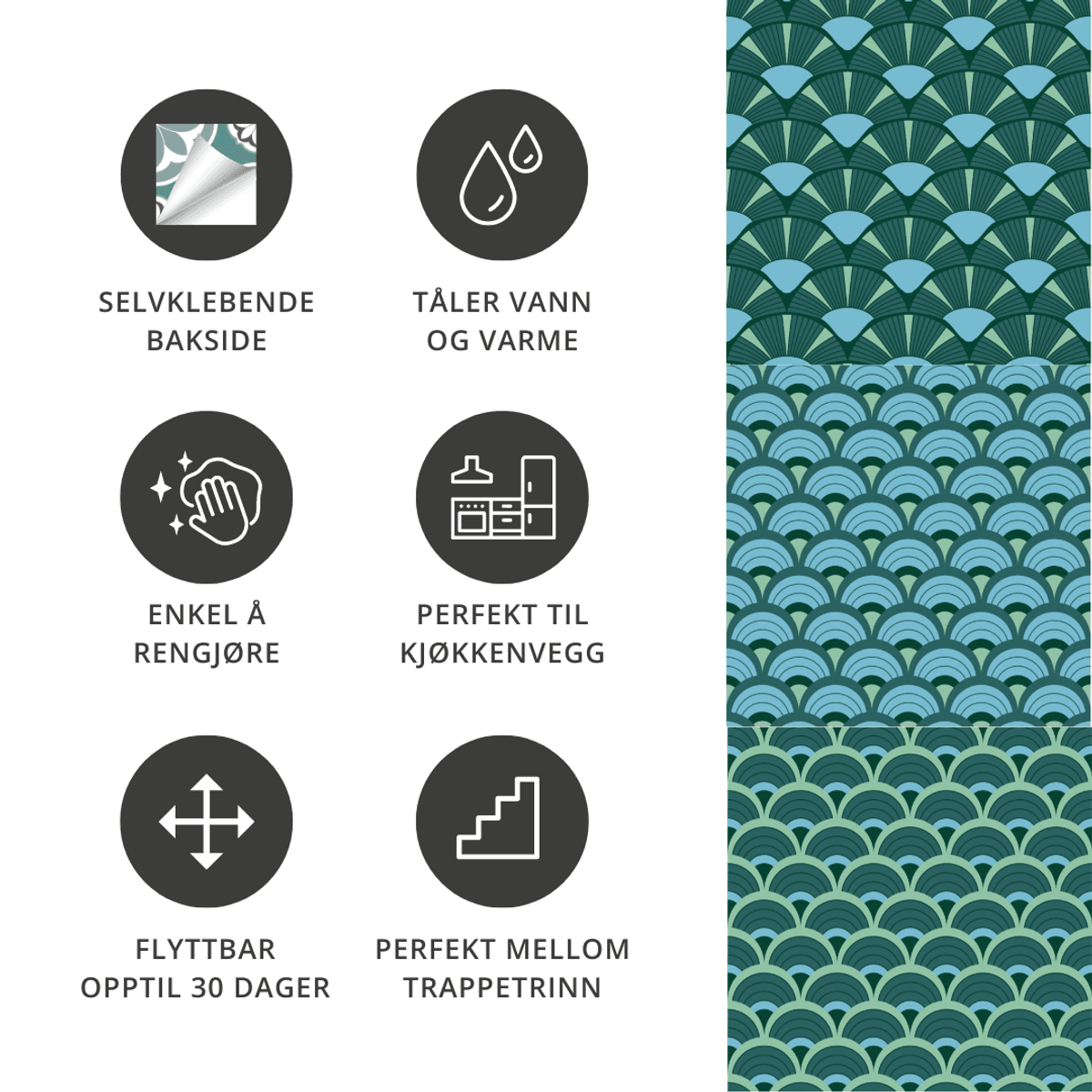 Vareprøve: Hedda grønn tile stickers